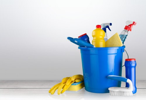 Professional cleaning of stairwell and handrails in a Hampstead property